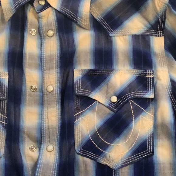 True Religion western shirt. Plaid pattern. Size Large. - Picture 6 of 13